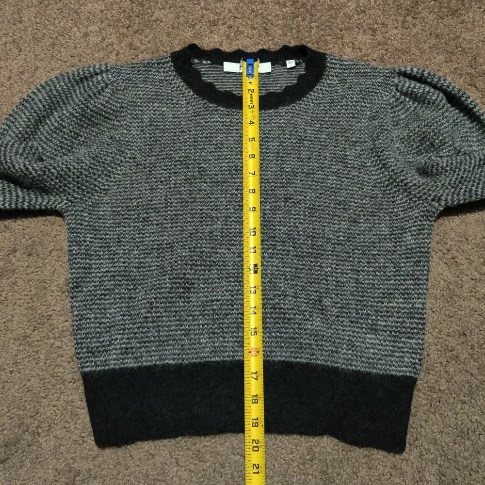 Joie Alpaca Wool Blend Sweater‎ Womens Small Scalloped Knit Pullover Ruffle Gray